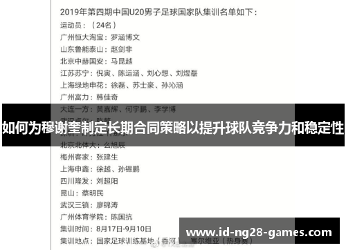 如何为穆谢奎制定长期合同策略以提升球队竞争力和稳定性