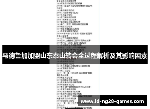 马德鲁加加盟山东泰山转会全过程解析及其影响因素