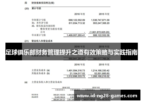 足球俱乐部财务管理提升之道有效策略与实践指南